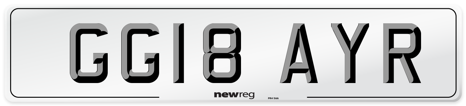 GG18 AYR Number Plate from New Reg